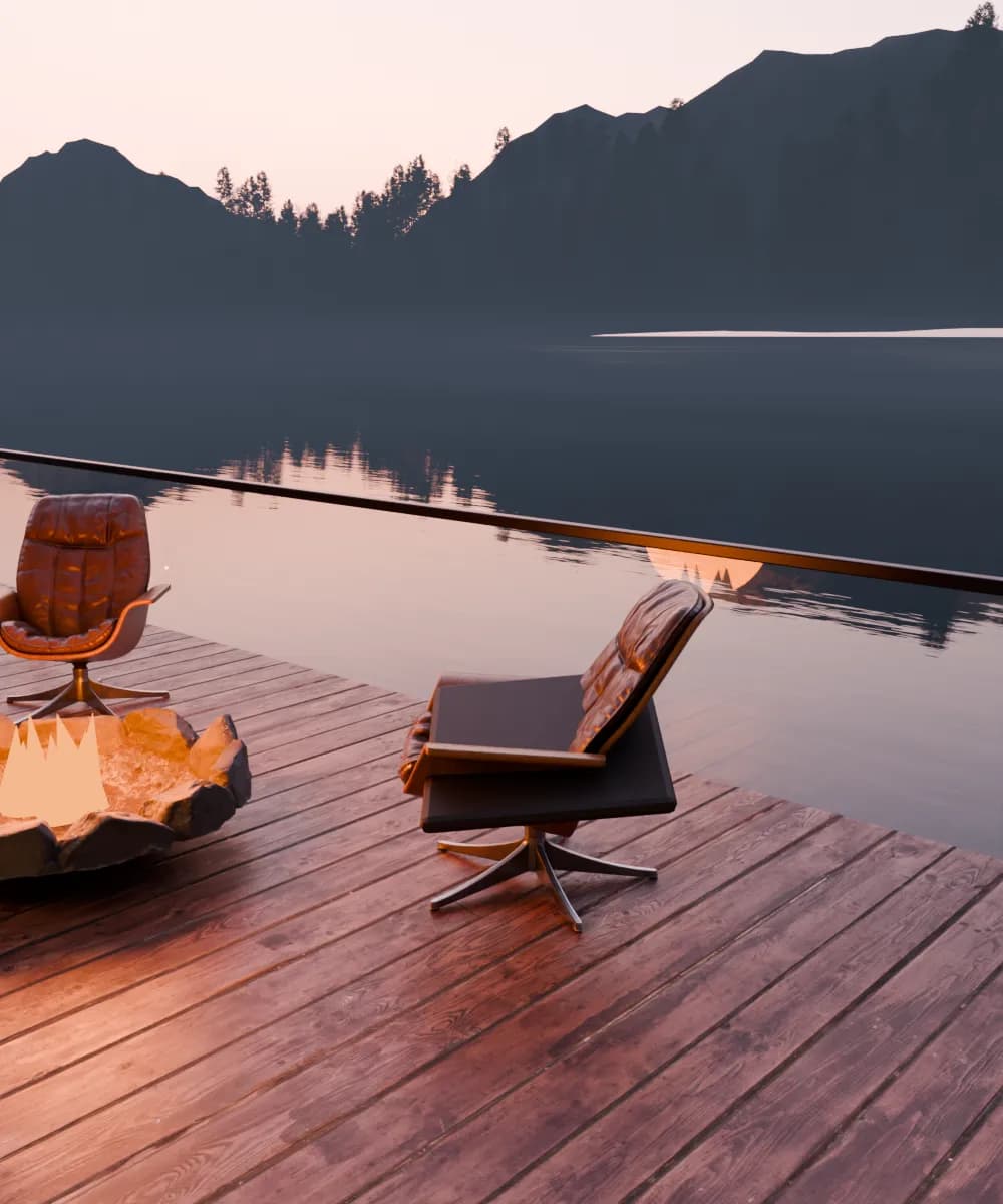 Lakeside fire pit